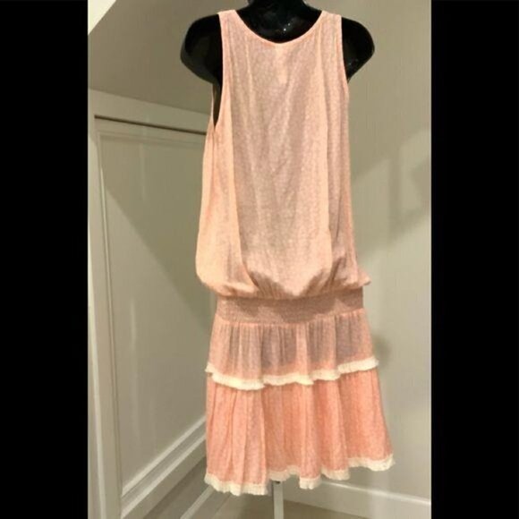 NWOT..Coolchange  dress Med Melon& White beautiful - Picture 2 of 5